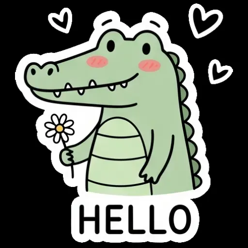 florak stickers, cute, funny, stickers, WhatsApp stickers, sticker pack, Alligator (15)